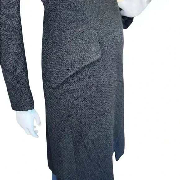 Guess by Marciano unique asymmetrical black wool coat faux fur trim. - Picture 7 of 16